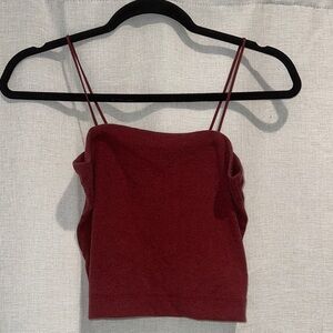 Burgundy Spaghetti Strap crop Top